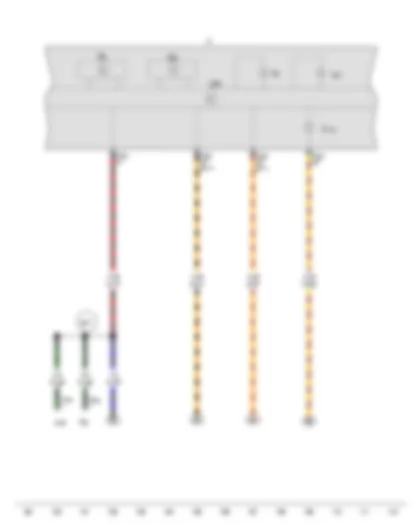 Электросхемa  VW GOLF SPORTSVAN 2016 - Тахометр - Спидометр - Блок управления комбинации приборов - Комбинация приборов - Контрольная лампа генератора - Контрольная лампа ABS - Контрольная лампа тормозной системы