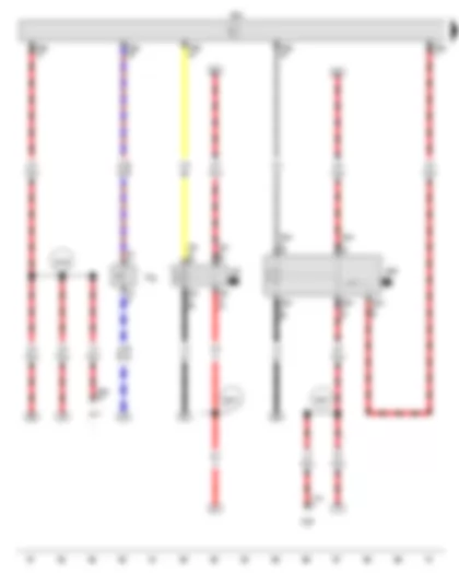 Wiring Diagram  VW GOLF SPORTSVAN 2015 - Clutch pedal switch - Starter motor relay - Engine control unit - Starter motor relay 2
