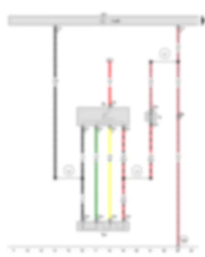 Wiring Diagram  VW GOLF SPORTSVAN 2017 - Fresh air blower switch - Air conditioning system control unit - Fresh air blower series resistor with overheating fuse - Fresh air blower