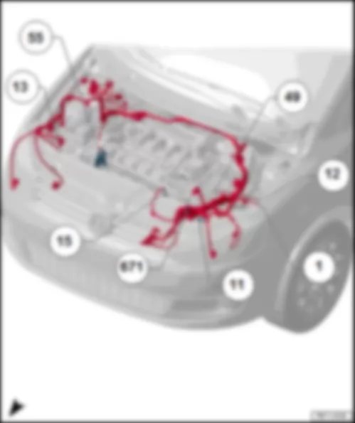 VW GOLF SPORTSVAN 2015 Engine compartment earth points