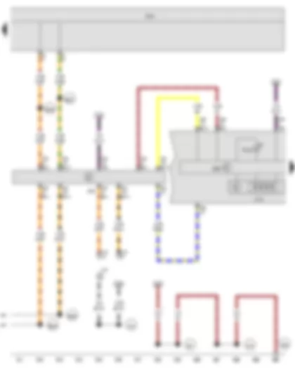 Wiring Diagram  VW GOLF VARIANT 2009 - Multifunction indicator - Control unit in dash panel insert - Onboard supply control unit - Data bus diagnostic interface