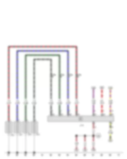 Wiring Diagram  VW GOLF VARIANT 2007 - Automatic glow period control unit - Glow plug 1 - Glow plug 2 - Glow plug 3 - Glow plug 4