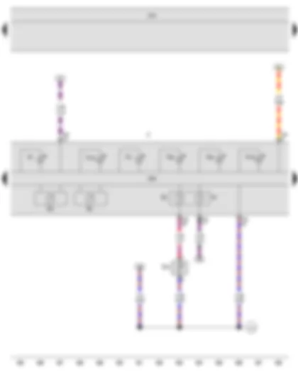 Wiring Diagram  VW GOLF VARIANT 2007 - Fuel gauge - Coolant temperature gauge - Speedometer - Dash panel insert - Glow period warning lamp - Cruise control system warning lamp - Electronic power control fault lamp