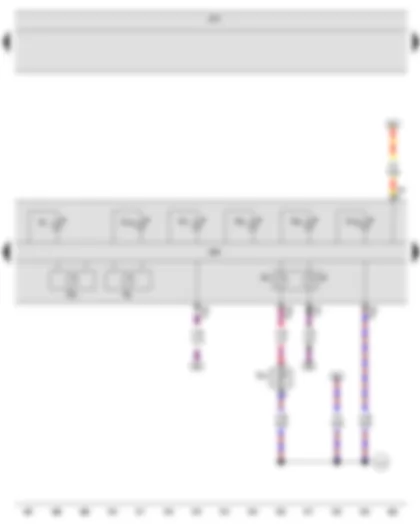 Wiring Diagram  VW GOLF VARIANT 2009 - Coolant temperature gauge - Control unit in dash panel insert - Onboard supply control unit