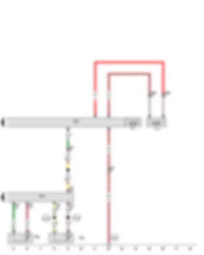 Wiring Diagram  VW GOLF VARIANT 2009 - Coolant temperature sender - Radiator fan control unit - Engine control unit - Radiator fan - Radiator fan 2