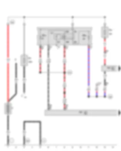 Wiring Diagram  VW GOLF VARIANT 2009 - Battery - Main relay - Radiator fan control unit - Engine control unit