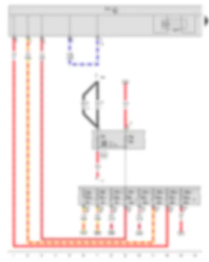 Wiring Diagram  VW GOLF VARIANT 2009 - Alternator - Terminal 30 voltage supply relay - Onboard supply control unit - Fuse 1 in fuse holder A