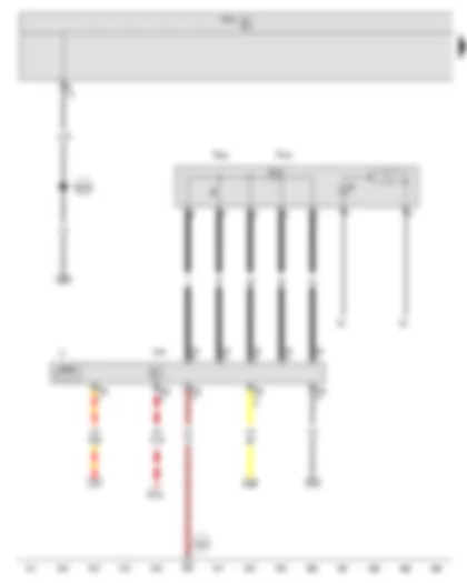 Wiring Diagram  VW GOLF VARIANT 2008 - Sliding sunroof adjustment regulator - Sunroof button - Sliding sunroof adjustment control unit - Onboard supply control unit - Sliding sunroof motor