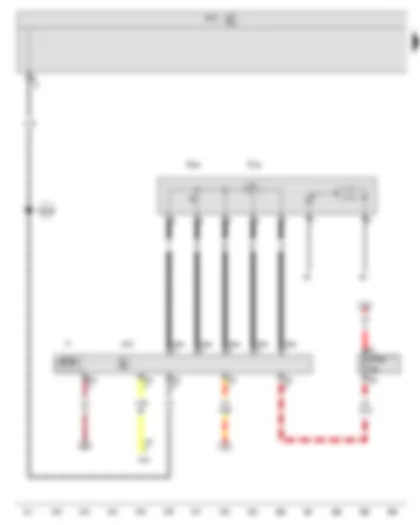 Wiring Diagram  VW GOLF VARIANT 2008 - Sliding sunroof adjustment regulator - Sunroof button - Sliding sunroof adjustment control unit - Onboard supply control unit