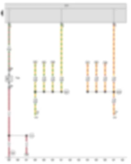 Wiring Diagram  VW GOLF VARIANT 2008 - Bonnet contact switch - Onboard supply control unit - Data bus diagnostic interface