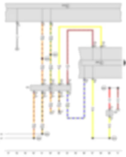 Wiring Diagram  VW GOLF VARIANT 2008 - Front left brake pad wear sender - Control unit in dash panel insert - Onboard supply control unit - Data bus diagnostic interface