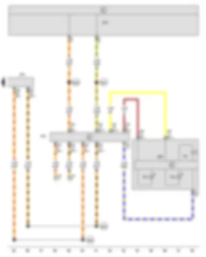 Wiring Diagram  VW GOLF VARIANT 2009 - Buzzer and gong - Airbag control unit - Control unit in dash panel insert - Onboard supply control unit - Data bus diagnostic interface - Seat belt warning system warning lamp - Airbag warning lamp