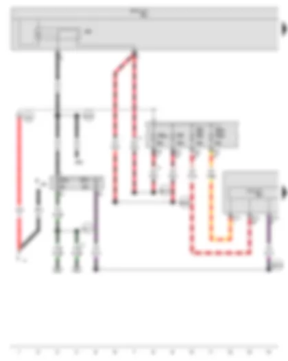 Wiring Diagram  VW GOLF VARIANT 2009 - ABS control unit - Terminal 15 voltage supply relay 2 - Fuse 2 on fuse holder B - Fuse 4 on fuse holder B - Fuse 7 on fuse holder B - Fuse 25 on fuse holder B - Fuse 48 on fuse holder B - Fuse 49 on fuse holder B