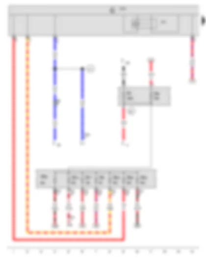 Wiring Diagram  VW GOLF VARIANT 2009 - Terminal 30 voltage supply relay - Onboard supply control unit - Fuse 1 in fuse holder A - Fuse 3 on fuse holder B - Fuse 6 in fuse holder A - Fuse 17 on fuse holder B - Fuse 19 on fuse holder B - Fuse 25 on fuse holder B - Fuse 26 on fuse holder B - Fuse 28 on fuse holder B - Fuse 30 on fuse holder B