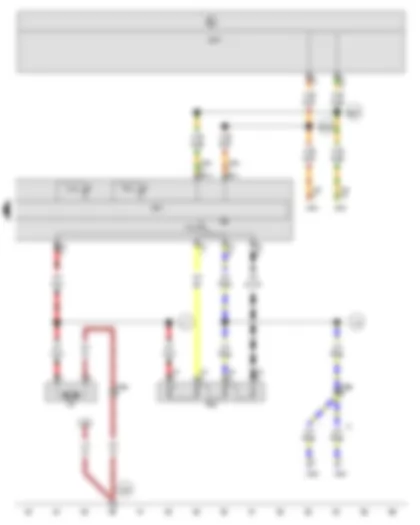 Wiring Diagram  VW GOLF VARIANT 2007 - Fresh air blower switch - Air conditioning system control unit - Onboard supply control unit - Fresh air blower series resistor with overheating fuse - Fresh air blower