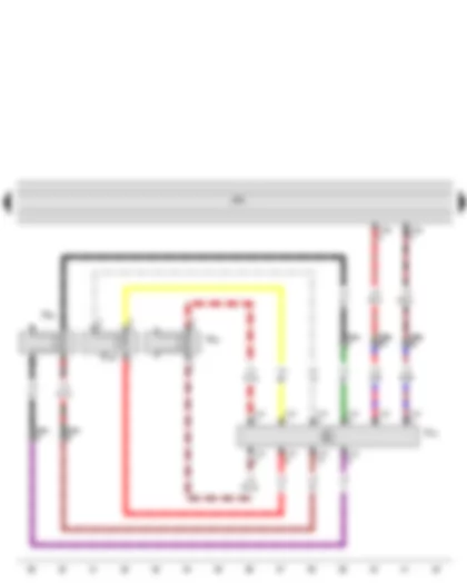 Wiring Diagram  VW GOLF VARIANT 2008 - Control unit with display for radio and navigation - Right frequency switch