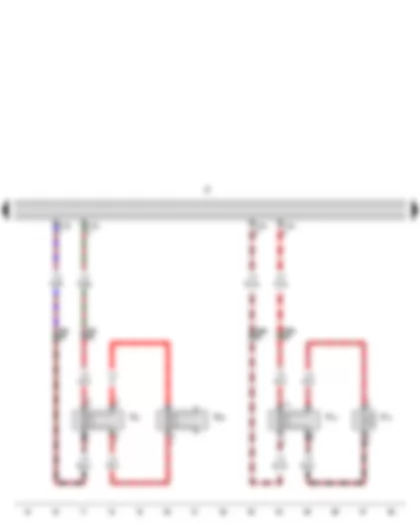 Wiring Diagram  VW GOLF VARIANT 2008 - Radio - Rear left treble loudspeaker - Rear left bass loudspeaker - Front left treble loudspeaker - Front left bass loudspeaker