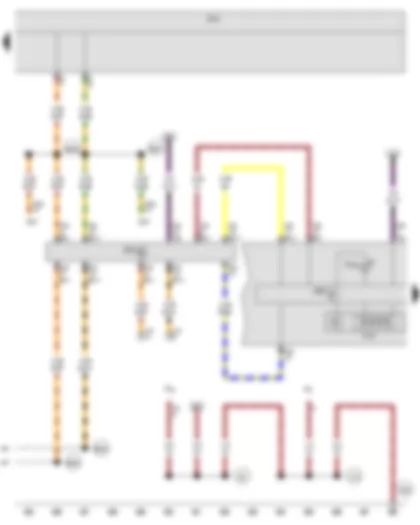 Wiring Diagram  VW GOLF VARIANT 2009 - Multifunction indicator - Control unit in dash panel insert - Onboard supply control unit - Steering column electronics control unit - Data bus diagnostic interface