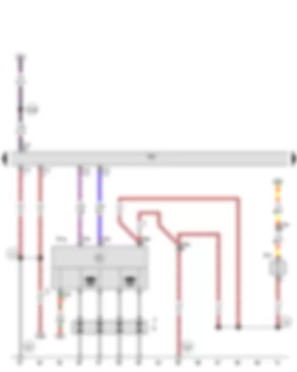 Wiring Diagram  VW GOLF VARIANT 2009 - Engine control unit - Heater element for crankcase breather - Ignition transformer - Spark plug connector - Spark plugs