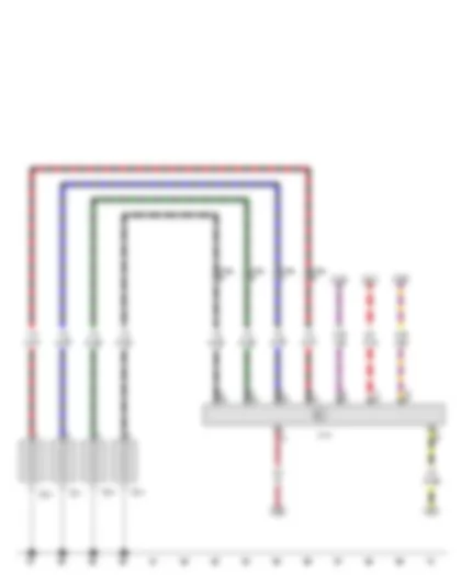 Wiring Diagram  VW GOLF VARIANT 2008 - Automatic glow period control unit - Glow plug 1 - Glow plug 2 - Glow plug 3 - Glow plug 4