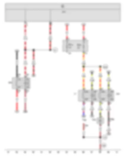 Wiring Diagram  VW GOLF VARIANT 2009 - Fuel pump relay - Terminal 50 voltage supply relay - Relay for supplementary fuel pump - Supplementary fuel pump