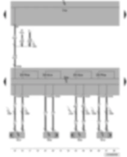 Wiring Diagram  VW GOLF VARIANT 2010 - Speed sensor - ABS control unit - onboard supply control unit - inlet valve - switch valve