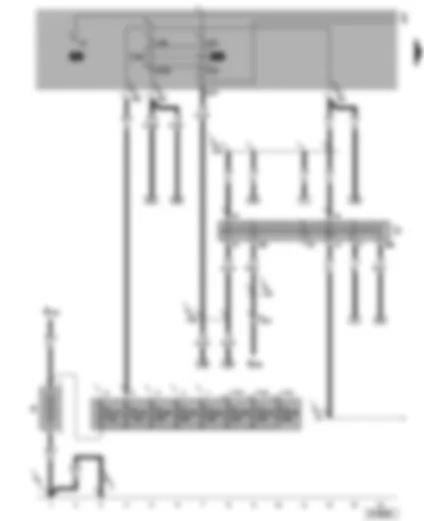 Wiring Diagram  VW GOLF VARIANT 2000 - Battery - ignition/starter switch - X-contact relief relay