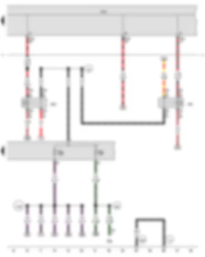 Wiring Diagram  VW GOLF VARIANT 2011 - Onboard supply control unit - Terminal 15 voltage supply relay 2 - Terminal 50 voltage supply relay