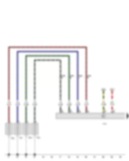 Wiring Diagram  VW GOLF VARIANT 2010 - Automatic glow period control unit - Glow plug 1 - Glow plug 2 - Glow plug 3 - Glow plug 4