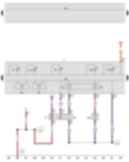 Wiring Diagram  VW GOLF VARIANT 2011 - Fuel gauge sender - Fuel gauge - Coolant temperature gauge - Fuel system pressurisation pump - Speedometer - Dash panel insert - Cruise control system warning lamp