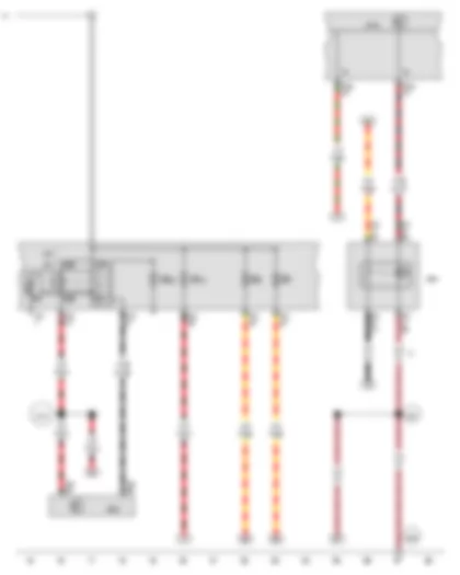 Wiring Diagram  VW GOLF VARIANT 2010 - Main relay - Terminal 30 voltage supply relay - Onboard supply control unit - Terminal 15 voltage supply relay 2