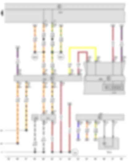 Wiring Diagram  VW GOLF VARIANT 2010 - Multifunction indicator - Control unit in dash panel insert - Onboard supply control unit - Data bus diagnostic interface