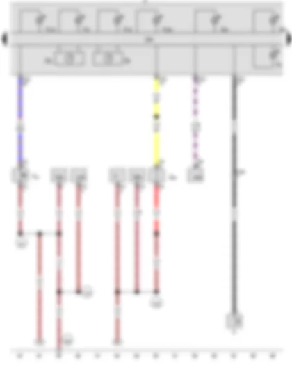 Wiring Diagram  VW GOLF VARIANT 2010 - Oil pressure switch - Brake fluid level warning contact - Rev. counter - Speedometer - Front left brake pad wear sender - Dash panel insert - Door open warning lamp