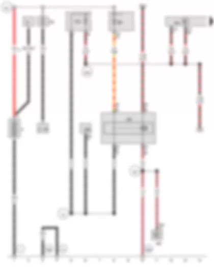 Wiring Diagram  VW GOLF VARIANT 2010 - Battery - Starter - Alternator - Airbag control unit - Terminal 15 voltage supply relay 2