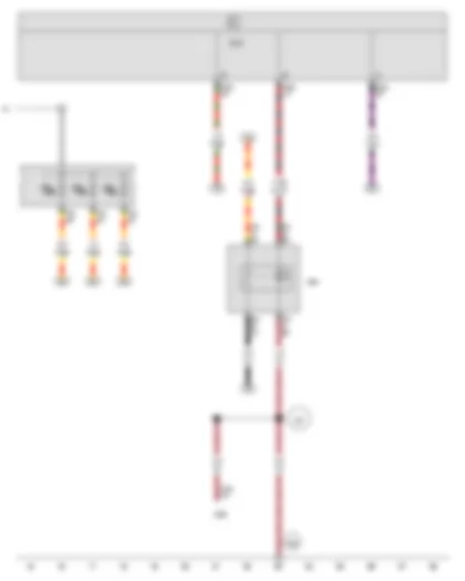 Wiring Diagram  VW GOLF VARIANT 2010 - Onboard supply control unit - Terminal 15 voltage supply relay 2