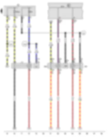 Wiring Diagram  VW GOLF VARIANT 2010 - Fresh air blower relay - Onboard supply control unit - Terminal 75 voltage supply relay 1 - Terminal 15 voltage supply relay 2 - Fuse holder C