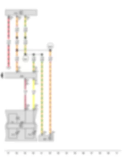 Wiring Diagram  VW GOLF VARIANT 2010 - Buzzer and gong - Control unit in dash panel insert - Onboard supply control unit - Data bus diagnostic interface - Seat belt warning system warning lamp - Airbag warning lamp