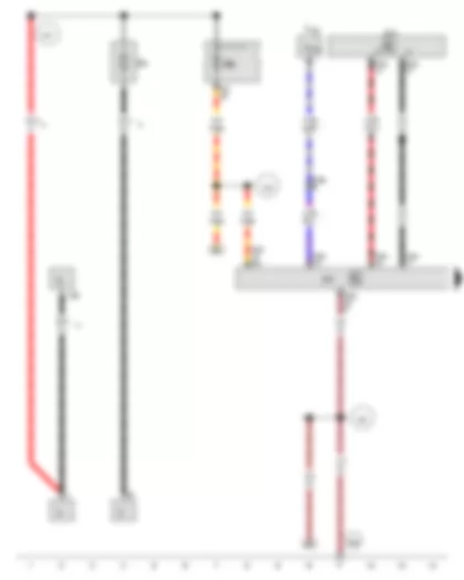 Wiring Diagram  VW GOLF VARIANT 2010 - Alternator - Onboard supply control unit - Steering column electronics control unit - Fuse 1 in fuse holder A