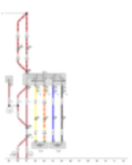 Wiring Diagram  VW GOLF VARIANT 2010 - Front passenger seat lumbar support adjustment switch - Front passenger seat lumbar support longitudinal adjustment motor - Front passenger seat lumbar support height adjustment motor