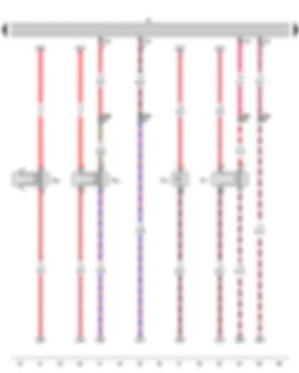 Wiring Diagram  VW GOLF VARIANT 2010 - Radio - Rear right treble loudspeaker - Rear right bass loudspeaker - Front right treble loudspeaker - Front right bass loudspeaker