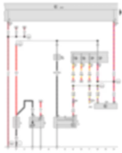 Wiring Diagram  VW GOLF VARIANT 2010 - Battery - Starter - Alternator - Voltage regulator - Battery monitor control unit - Onboard supply control unit
