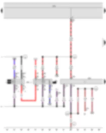 Wiring Diagram  VW GOLF VARIANT 2011 - Onboard supply control unit - Starter relay 1 - Starter relay 2
