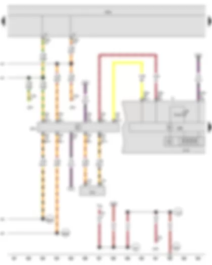 Wiring Diagram  VW GOLF VARIANT 2010 - Multifunction indicator - Onboard supply control unit - Data bus diagnostic interface - Dash panel insert