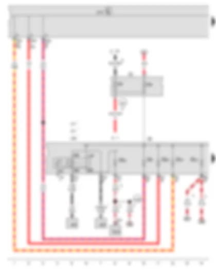 Wiring Diagram  VW GOLF VARIANT 2014 - Main relay - Terminal 30 voltage supply relay - Current supply relay for Simos control unit - Onboard supply control unit - Fuse holder A - Fuse holder B