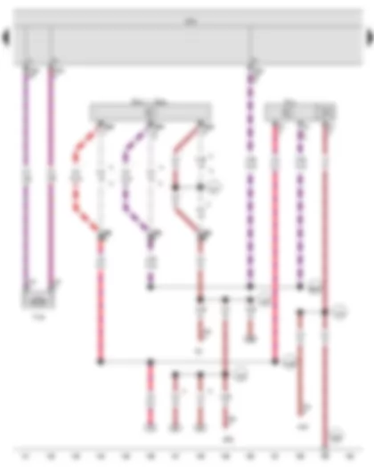 Wiring Diagram  VW GOLF VARIANT 2012 - Interior monitoring sensor - Vehicle inclination sender - Alarm horn - Wiper motor control unit - Onboard supply control unit - Tank filler flap locking motor