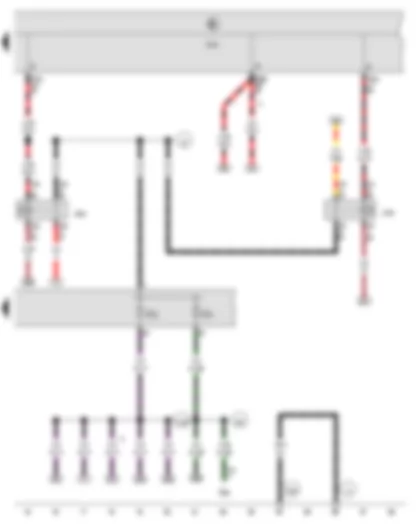 Wiring Diagram  VW GOLF VARIANT 2011 - Terminal 15 voltage supply relay - Onboard supply control unit - Terminal 50 voltage supply relay