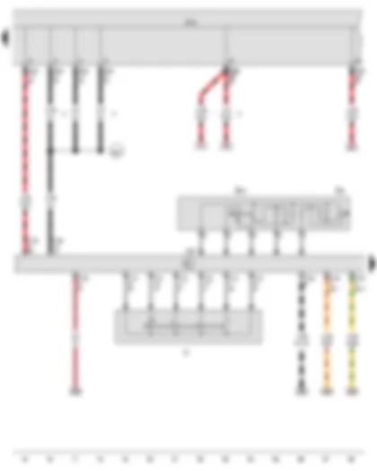 Wiring Diagram  VW GOLF VARIANT 2011 - Ignition/starter switch - Cruise control system switch - Cruise control system (CCS) SET button - Onboard supply control unit - Steering column electronics control unit