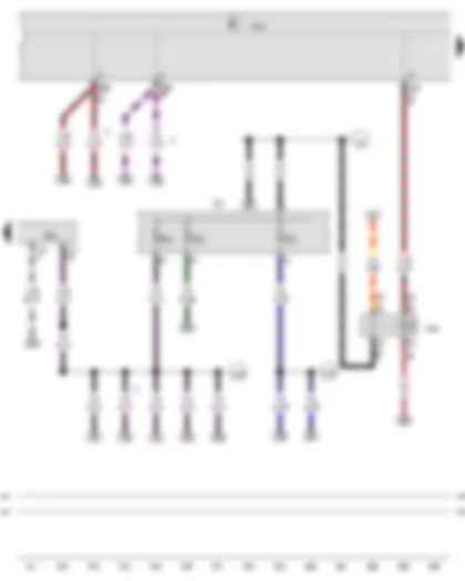 Wiring Diagram  VW GOLF VARIANT 2011 - Terminal 15 voltage supply relay - Engine control unit - Fuse holder C