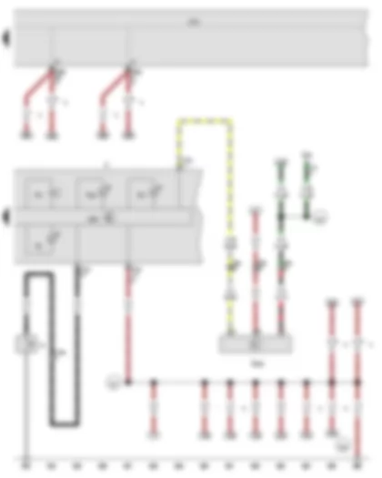 Wiring Diagram  VW GOLF VARIANT 2011 - Buzzer and gong - Dash panel insert - Oil pressure warning lamp - Cruise control system warning lamp - Oil level warning lamp