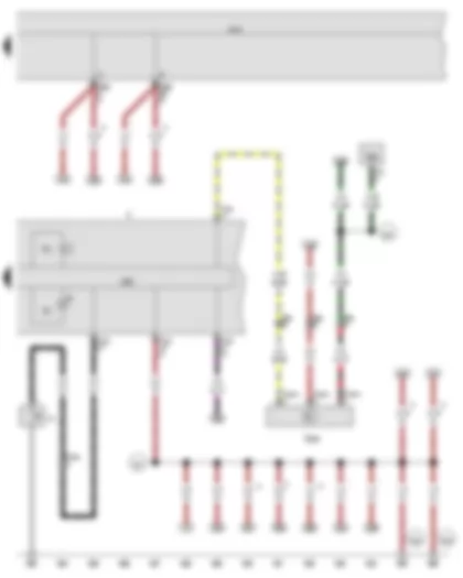 Wiring Diagram  VW GOLF VARIANT 2013 - Oil pressure switch - Oil level and oil temperature sender - Onboard supply control unit - Dash panel insert - Oil pressure warning lamp